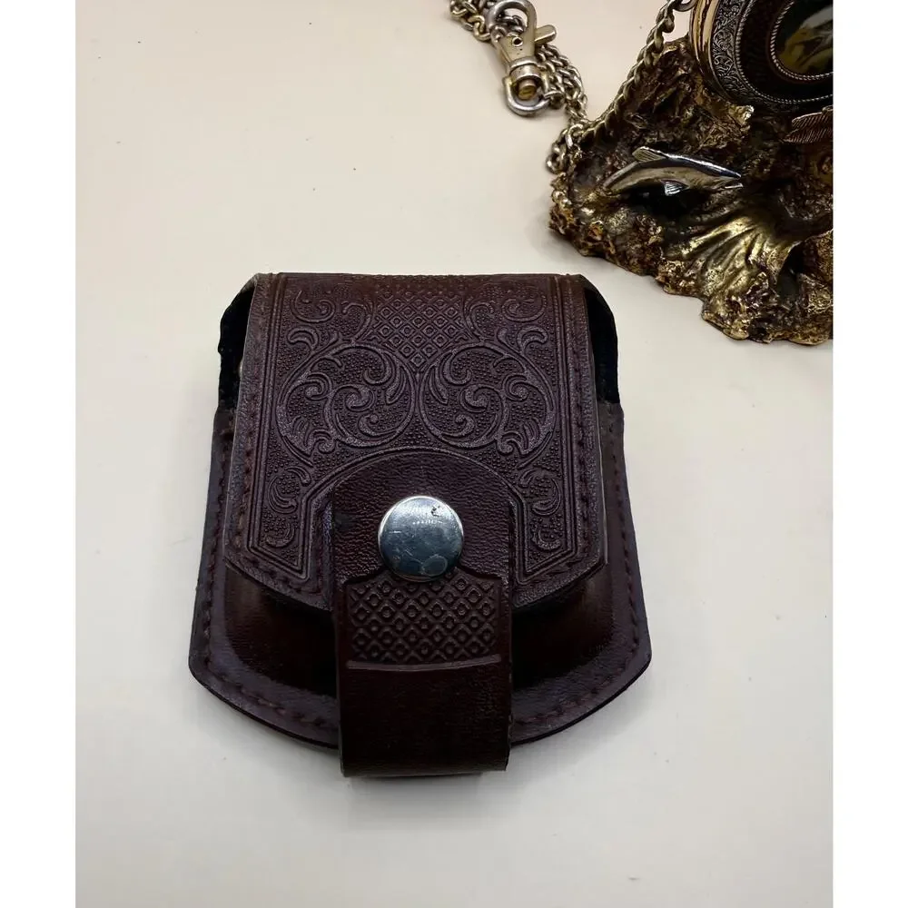 VTG Franklin Mint Bald Eagle Pocket Watch by Ted Blaylock Stand, Chain & Pouch
